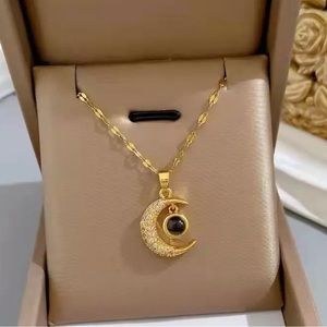 Moon I love you projections necklace